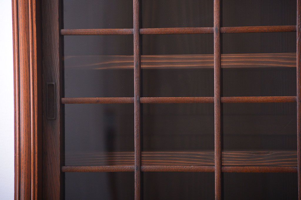 アンティーク家具　古民具・骨董　最高級品!三方欅無垢材の二段重ね収納棚