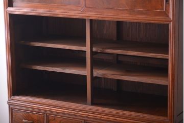 アンティーク家具　古民具・骨董　最高級品!三方欅無垢材の二段重ね収納棚