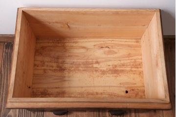 アンティーク雑貨　古民具・骨董　引き出し2杯付き!古い木の大きな収納ボックス(BOX・箱)