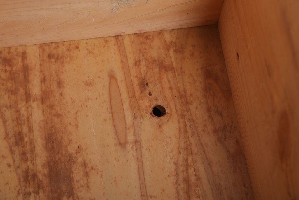 アンティーク雑貨　古民具・骨董　引き出し2杯付き!古い木の大きな収納ボックス(BOX・箱)