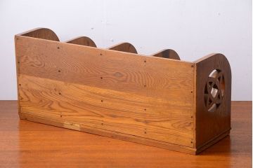 レトロ家具　昭和レトロ　透かし彫りがおしゃれなアンティーク本立て