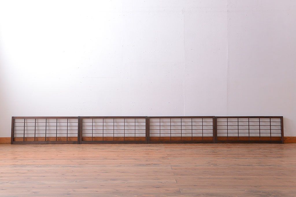 和製アンティーク　小さな格子戸4枚セット