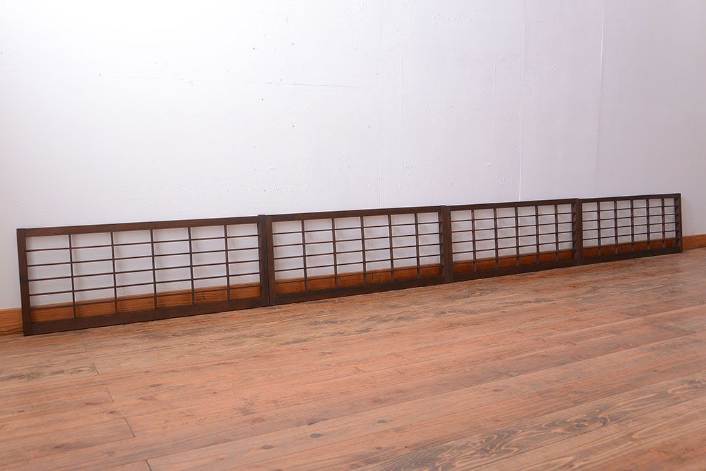 和製アンティーク　小さな格子戸4枚セット