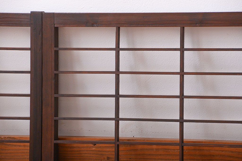 和製アンティーク　小さな格子戸4枚セット