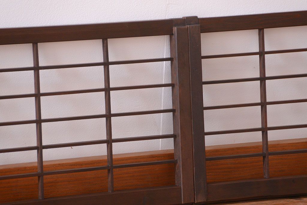 和製アンティーク　小さな格子戸4枚セット