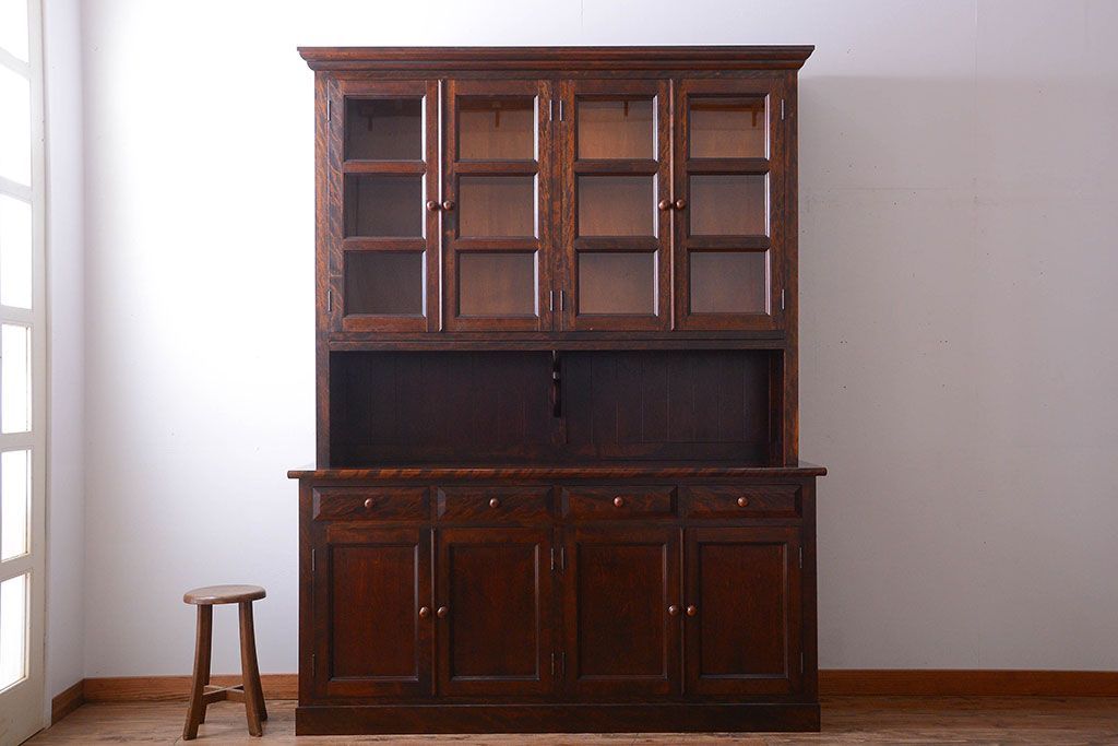 中古　民芸家具　モダンなデザインの大きな食器棚(定価約89万円)
