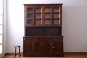 中古　民芸家具　モダンなデザインの大きな食器棚(定価約89万円)