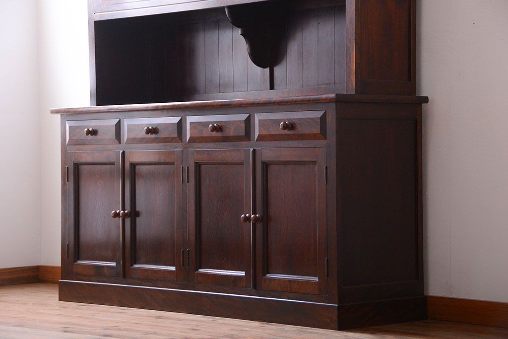 中古　民芸家具　モダンなデザインの大きな食器棚(定価約89万円)