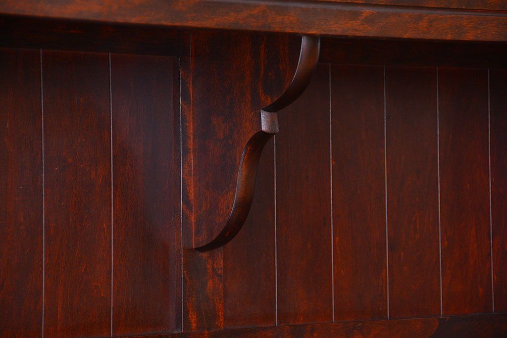 中古　民芸家具　モダンなデザインの大きな食器棚(定価約89万円)