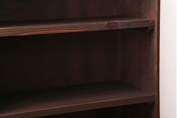 レトロ家具　昭和レトロ　引き出し2杯付き!古い木製のアンティークブックシェルフ(本棚)