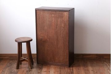 レトロ家具　昭和レトロ　引き出し2杯付き!古い木製のアンティークブックシェルフ(本棚)