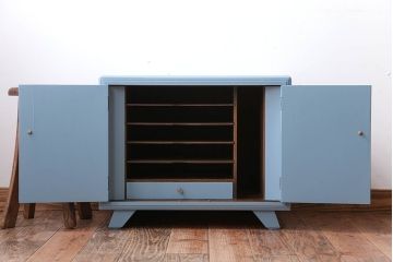 アンティーク家具　アンティーク　おしゃれなペイントレコードケース(収納棚)