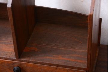 アンティーク雑貨　和製アンティーク　引き出し付き!古い木製の小さな本立て