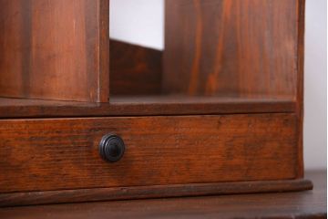 アンティーク雑貨　和製アンティーク　引き出し付き!古い木製の小さな本立て