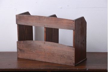 アンティーク雑貨　和製アンティーク　引き出し付き!古い木製の小さな本立て