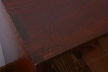 アンティーク家具　和製アンティーク　引き出し付きのガラス戸棚