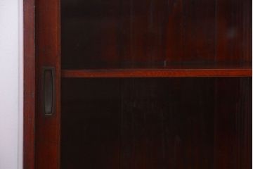 アンティーク家具　和製アンティーク　引き出し付きのガラス戸棚