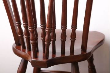 ヴィンテージ家具　秋田木工　ビンテージ品　後姿が美しいウィンザーチェア2脚セット(ダイニングチェア、ウインザーチェア)(2)