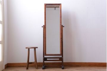 アンティーク雑貨　中古　九州民芸家具　シンプルでモダンな姿見(ミラー)