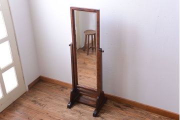 アンティーク雑貨　中古　九州民芸家具　シンプルでモダンな姿見(ミラー)