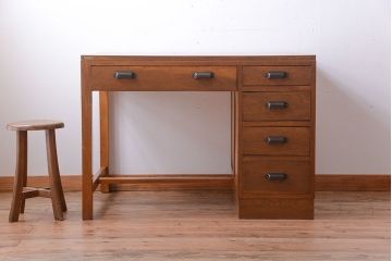 レトロ家具　昭和レトロ　古い木製のアンティーク片袖机