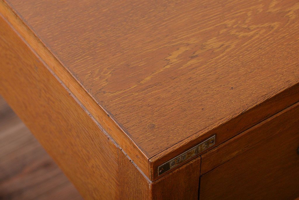 レトロ家具　昭和レトロ　古い木製のアンティーク片袖机