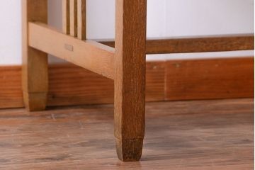 レトロ家具　昭和レトロ　古いナラ材のアンティーク片袖机