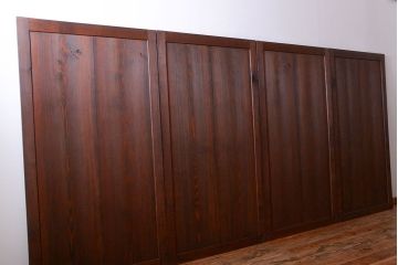 古民具・骨董　古い木の味わい深いアンティーク板戸4枚セット