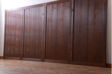 古民具・骨董　古い木の味わい深いアンティーク板戸4枚セット