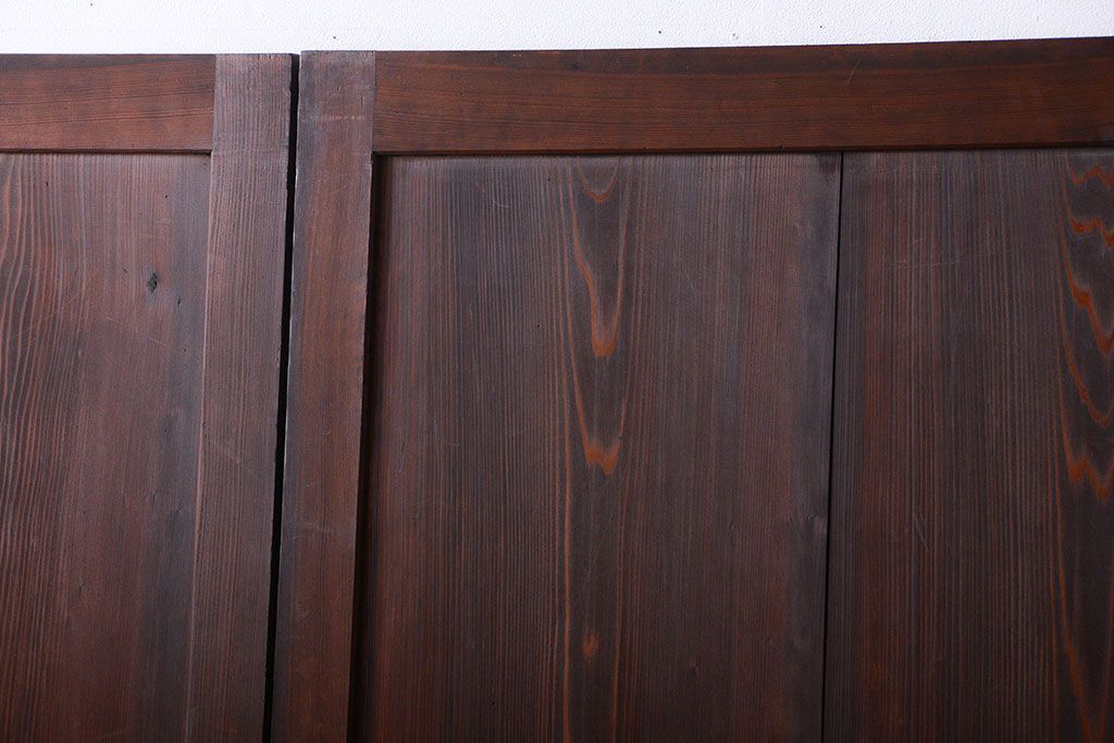 古民具・骨董　古い木の味わい深いアンティーク板戸4枚セット