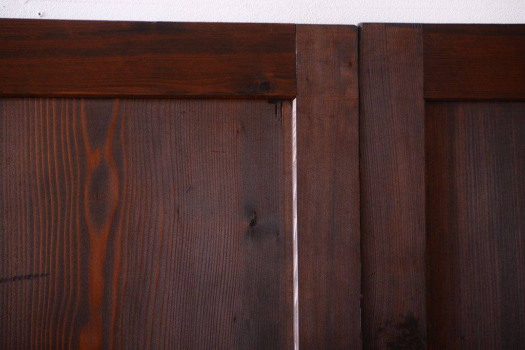 古民具・骨董　古い木の味わい深いアンティーク板戸4枚セット