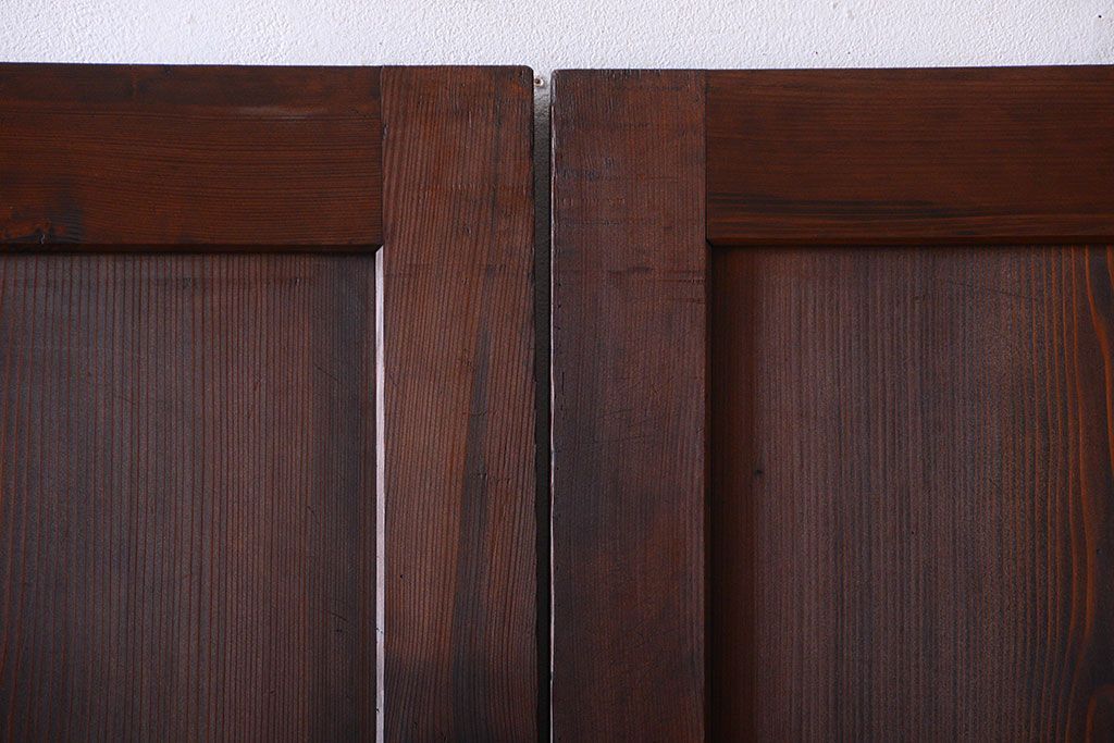 古民具・骨董　古い木の味わい深いアンティーク板戸4枚セット