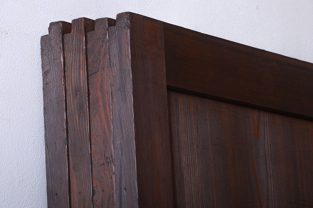 古民具・骨董　古い木の味わい深いアンティーク板戸4枚セット