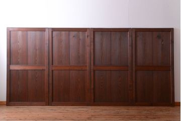 古民具・骨董　古い木の味わい深いアンティーク板戸4枚セット