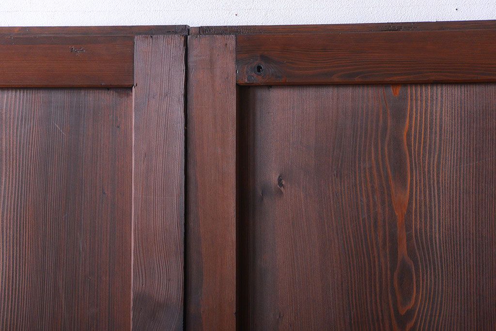 古民具・骨董　古い木の味わい深いアンティーク板戸4枚セット