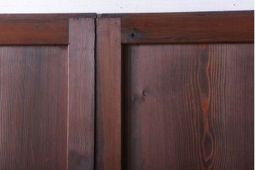 古民具・骨董　古い木の味わい深いアンティーク板戸4枚セット