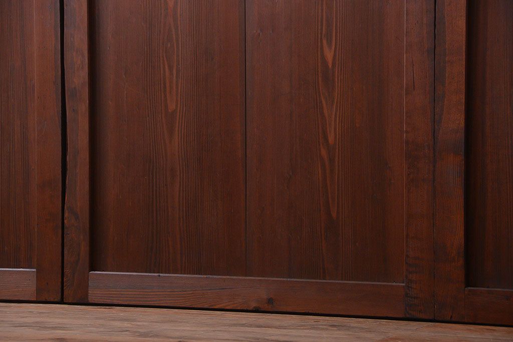 古民具・骨董　古い木の味わい深いアンティーク板戸4枚セット