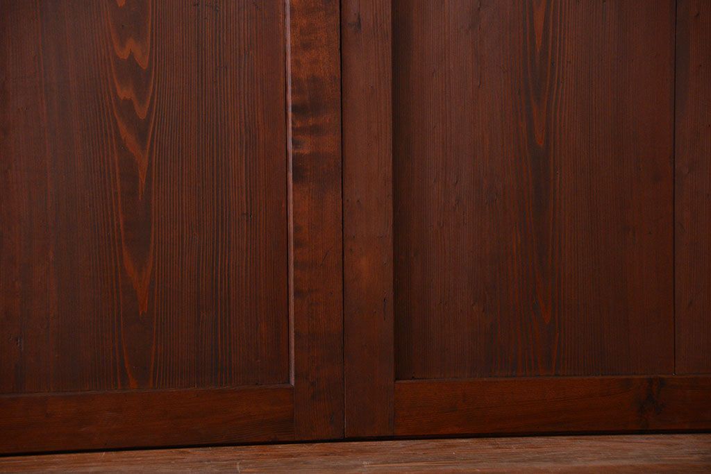 古民具・骨董　古い木の味わい深いアンティーク板戸4枚セット