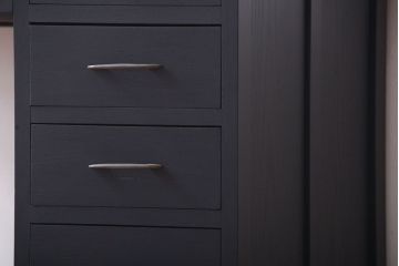 レトロ家具　アンティーク　古いナラ材のレトロなペイント片袖机