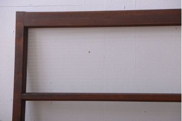 アンティーク　レトロな古い木味のモールガラス入り引き戸2枚セット(窓)(2)