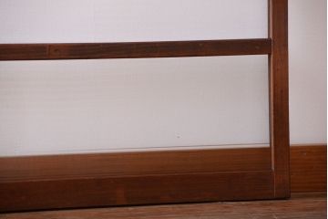 アンティーク　レトロな古い木味のモールガラス入り引き戸2枚セット(窓)(3)