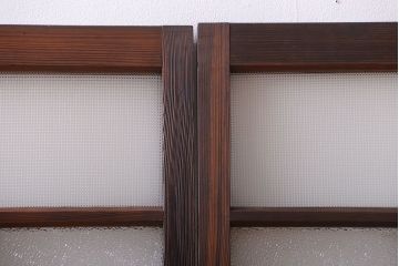 大正ロマン　古い木のモダンなガラス引き戸4枚セット(窓)