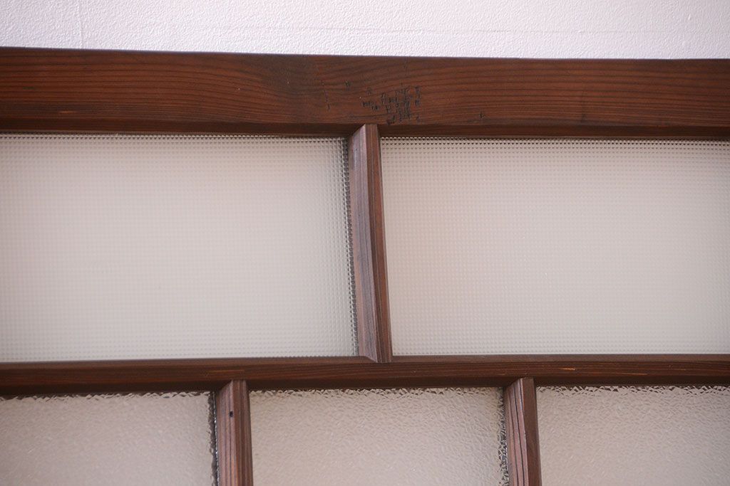 大正ロマン　古い木のモダンなガラス引き戸4枚セット(窓)