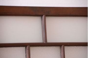 大正ロマン　古い木のモダンなガラス引き戸4枚セット(窓)