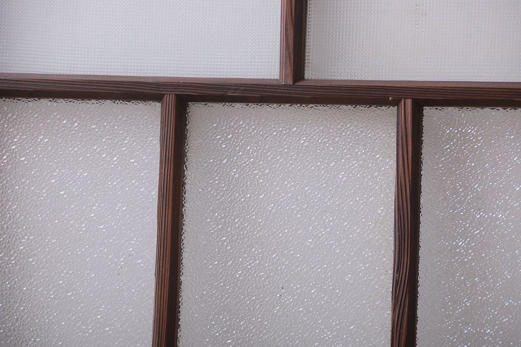 大正ロマン　古い木のモダンなガラス引き戸4枚セット(窓)