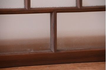 大正ロマン　古い木のモダンなガラス引き戸4枚セット(窓)