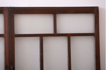 大正ロマン　古い木のモダンなガラス引き戸4枚セット(窓)