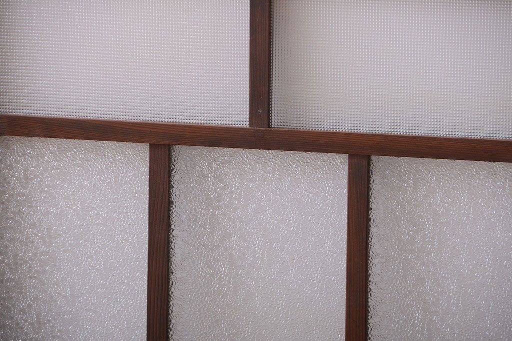 大正ロマン　古い木のモダンなガラス引き戸4枚セット(窓)