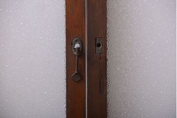 大正ロマン　古い木のモダンなガラス引き戸4枚セット(窓)