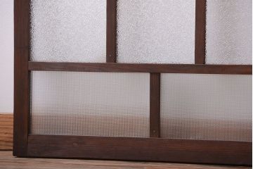 大正ロマン　古い木のモダンなガラス引き戸4枚セット(窓)